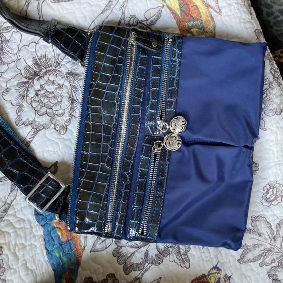 Brighton Navy blue Croc Pattern Bag - Picture 8 of 15